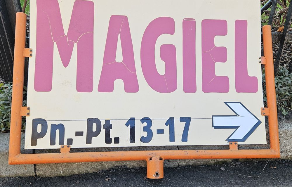 UNIKAT! Tablica Reklamowa "MAGIEL" z Epoki PRL / Lat 80. - Oldschool