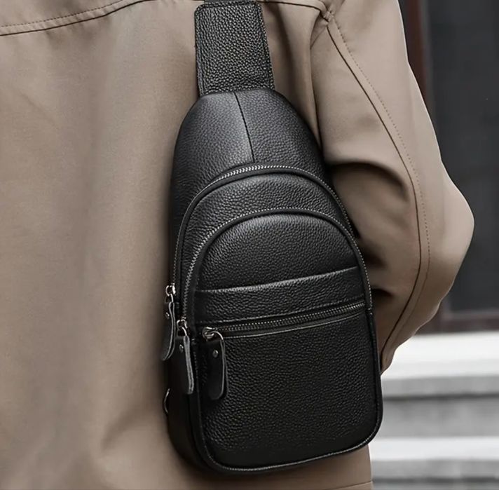 Шкіряна чоловіча сумка Слінг