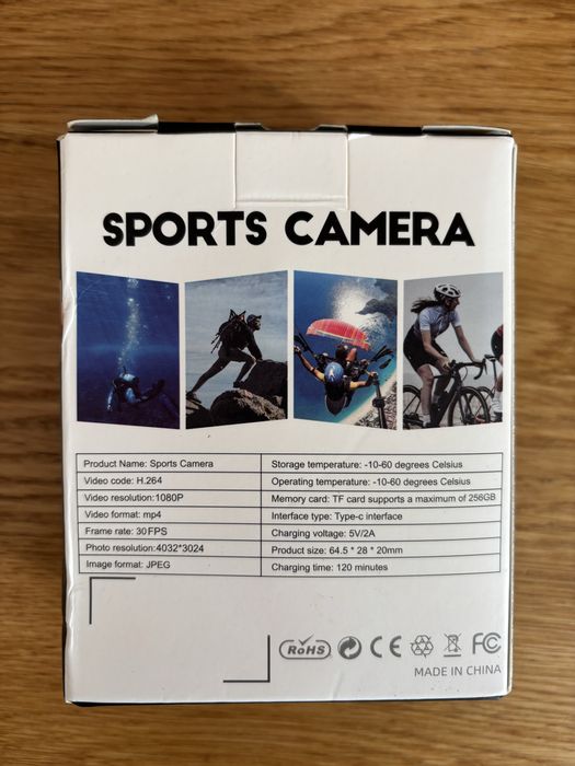 Câmara desportiva portátil