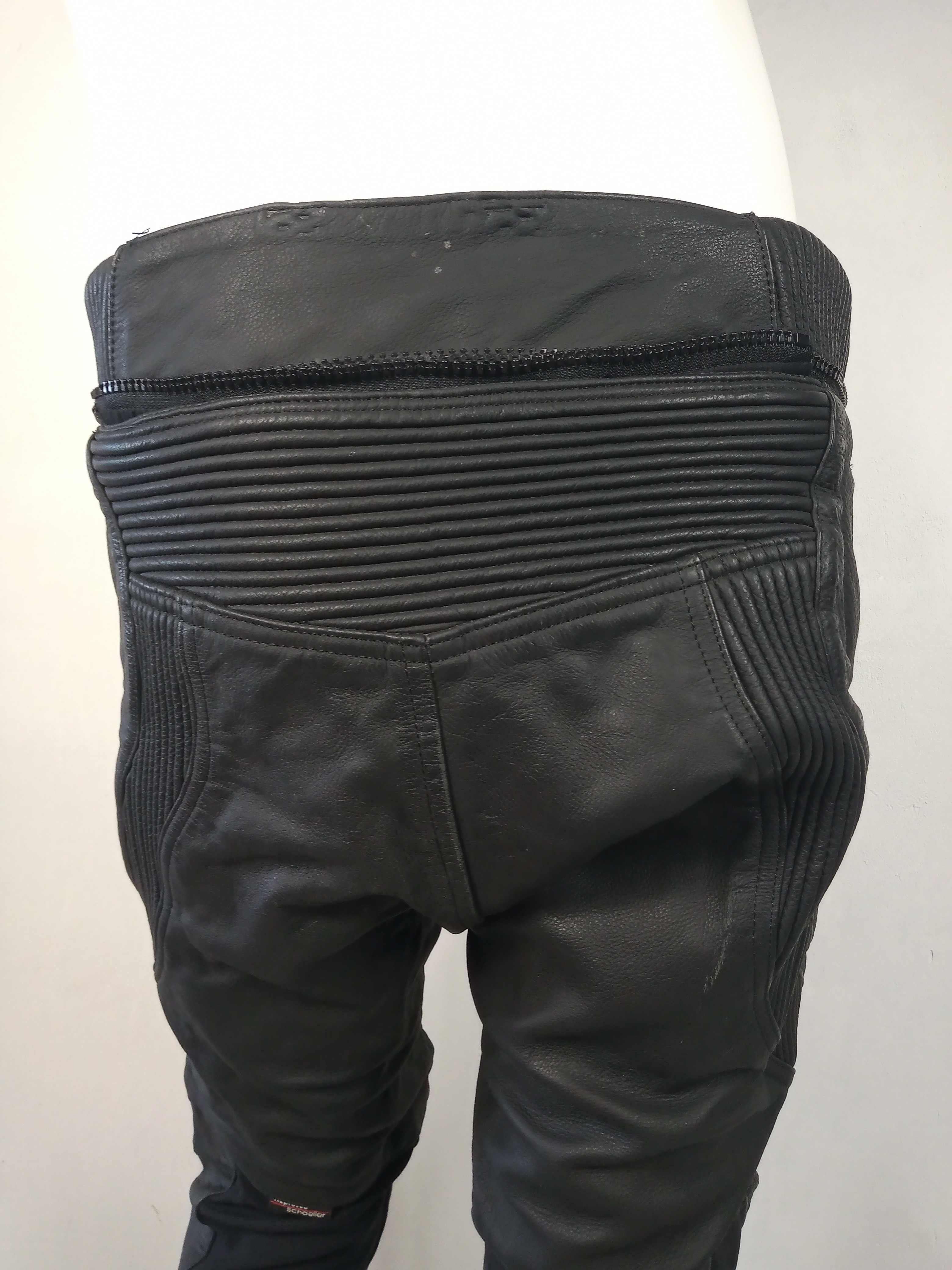 Modelka spodnie skórzane motocyklowe protektory 50