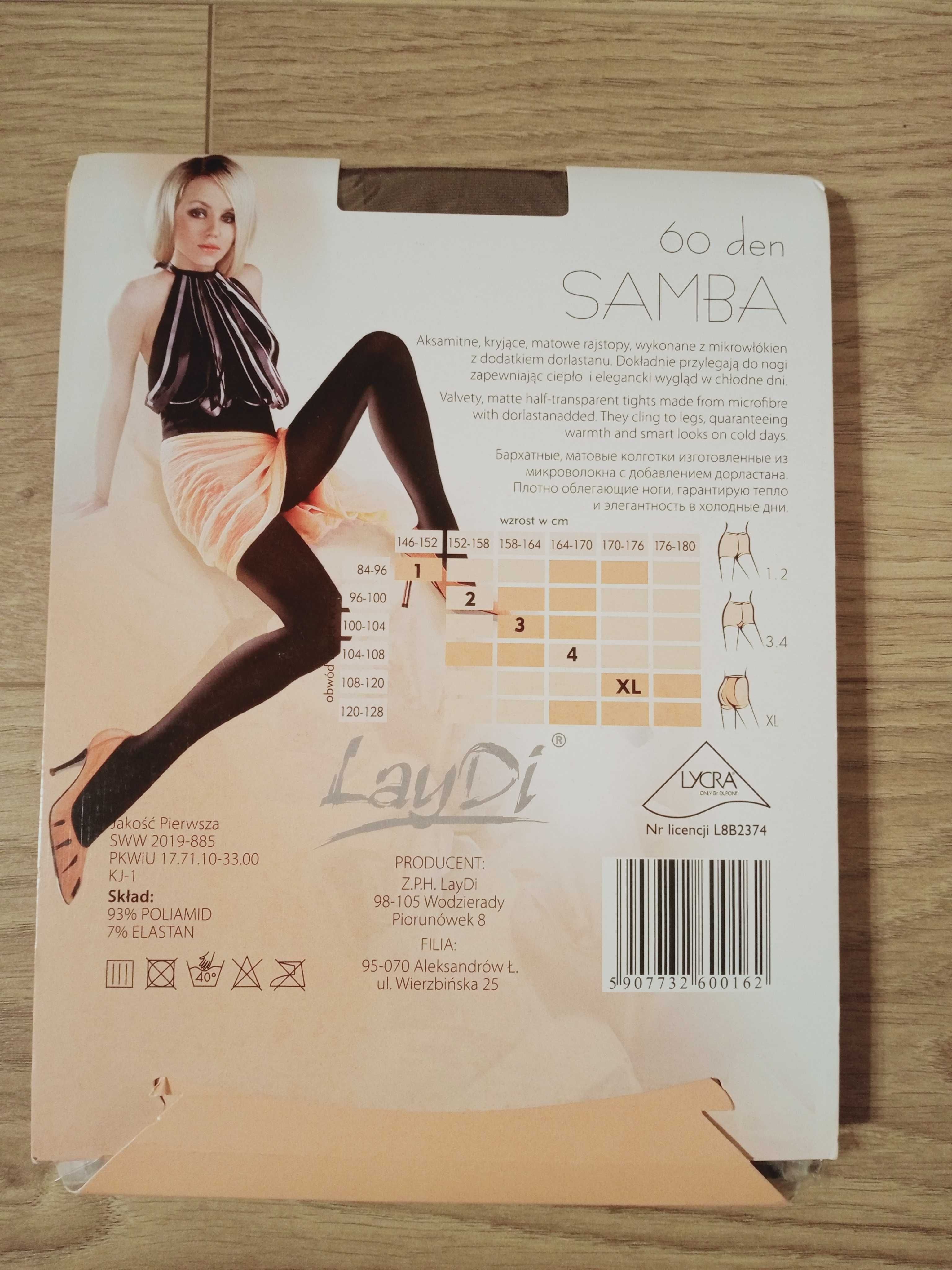 Rajstopy LayDi 60 den 5/XL Beż Castoro, nowe