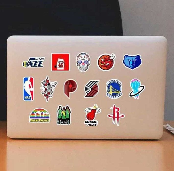 Наклейки стикеры NBA с логотипами команд 50 шт