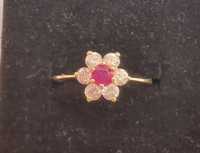 Anel ouro 19,2k flor