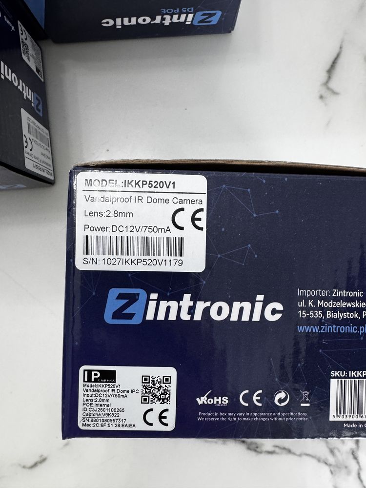 Kamera IP do Monitoringu Kopułowa zintronic