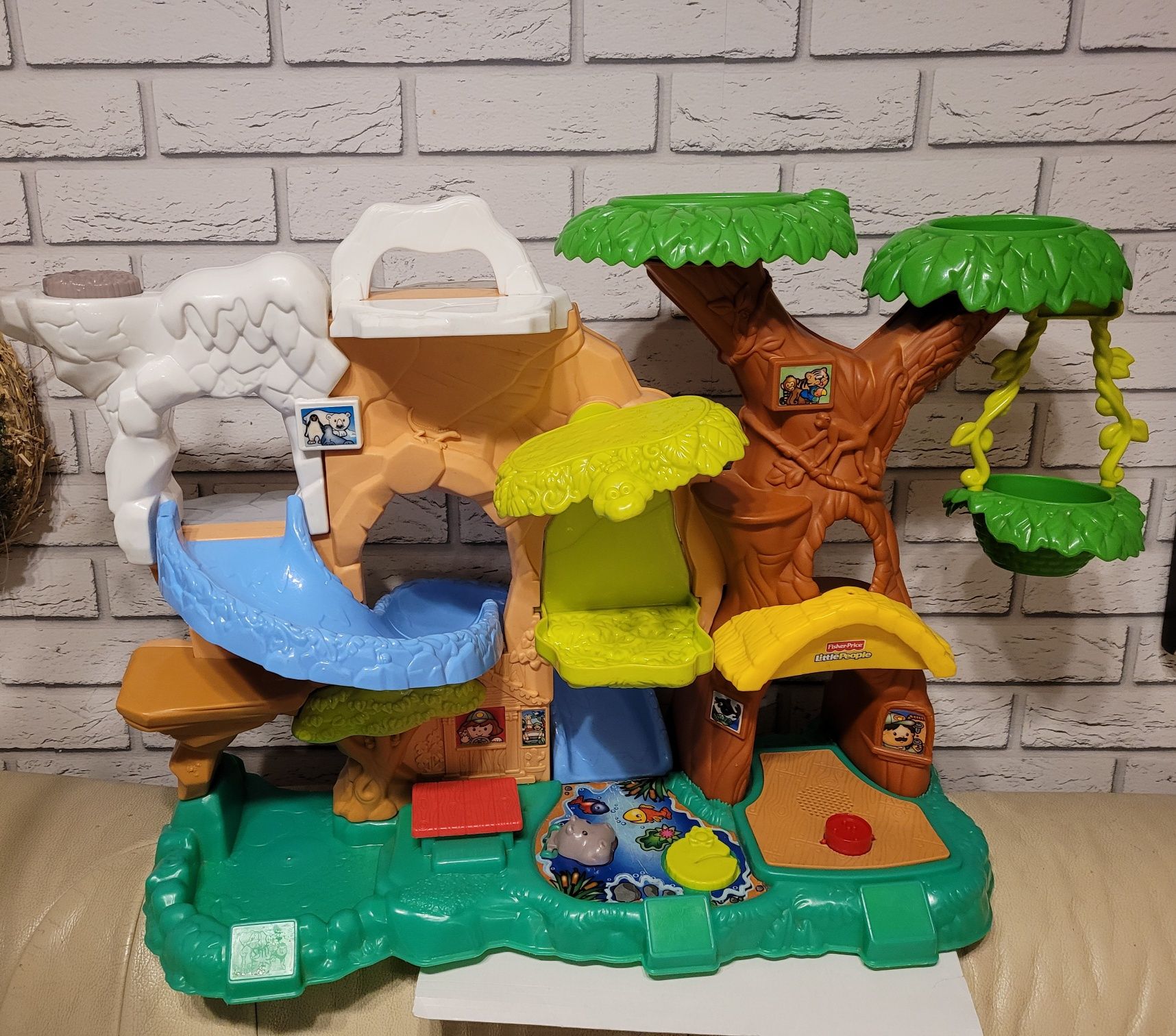 Drzewo Zoo Talkers Fisher Price Little People +  lew i slon