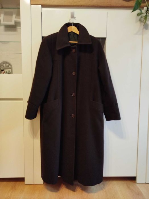 Płaszcz ciemnobrązowy damski R 52/54
