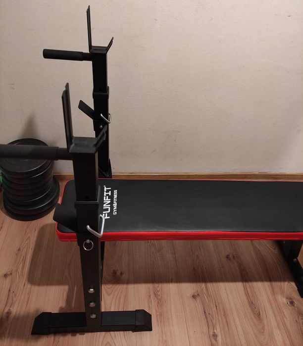 Ławka do ćwiczeń (składana) z poręczami do dipów