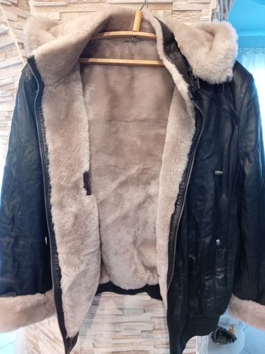 Куртка шкіряна чоловіча, модель авіатор