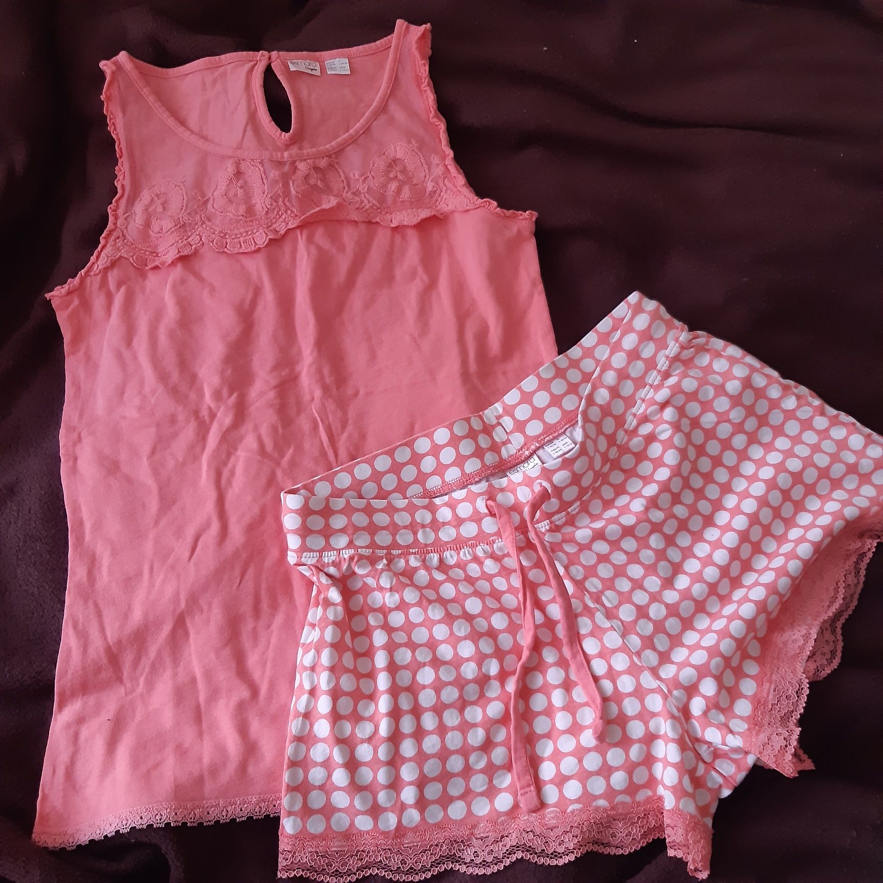 Komplet piżama damska różowa francusks firma roz S