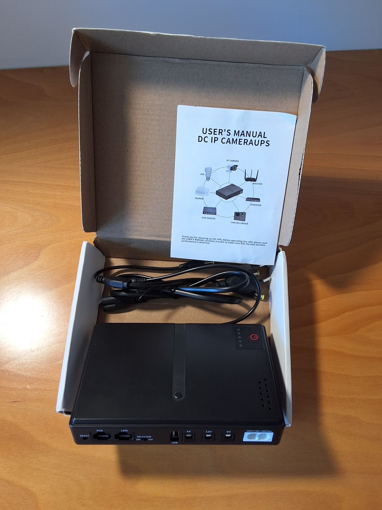 UPS DC portátil multifunções para câmaras IP / router – NOVO