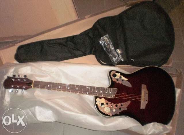 Guitarra roundback tipo ovation castanha tabaco