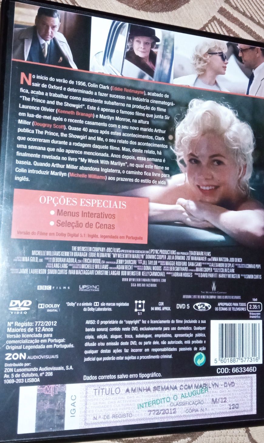 DVD• A minha semana com MARILYN Monroe |2012