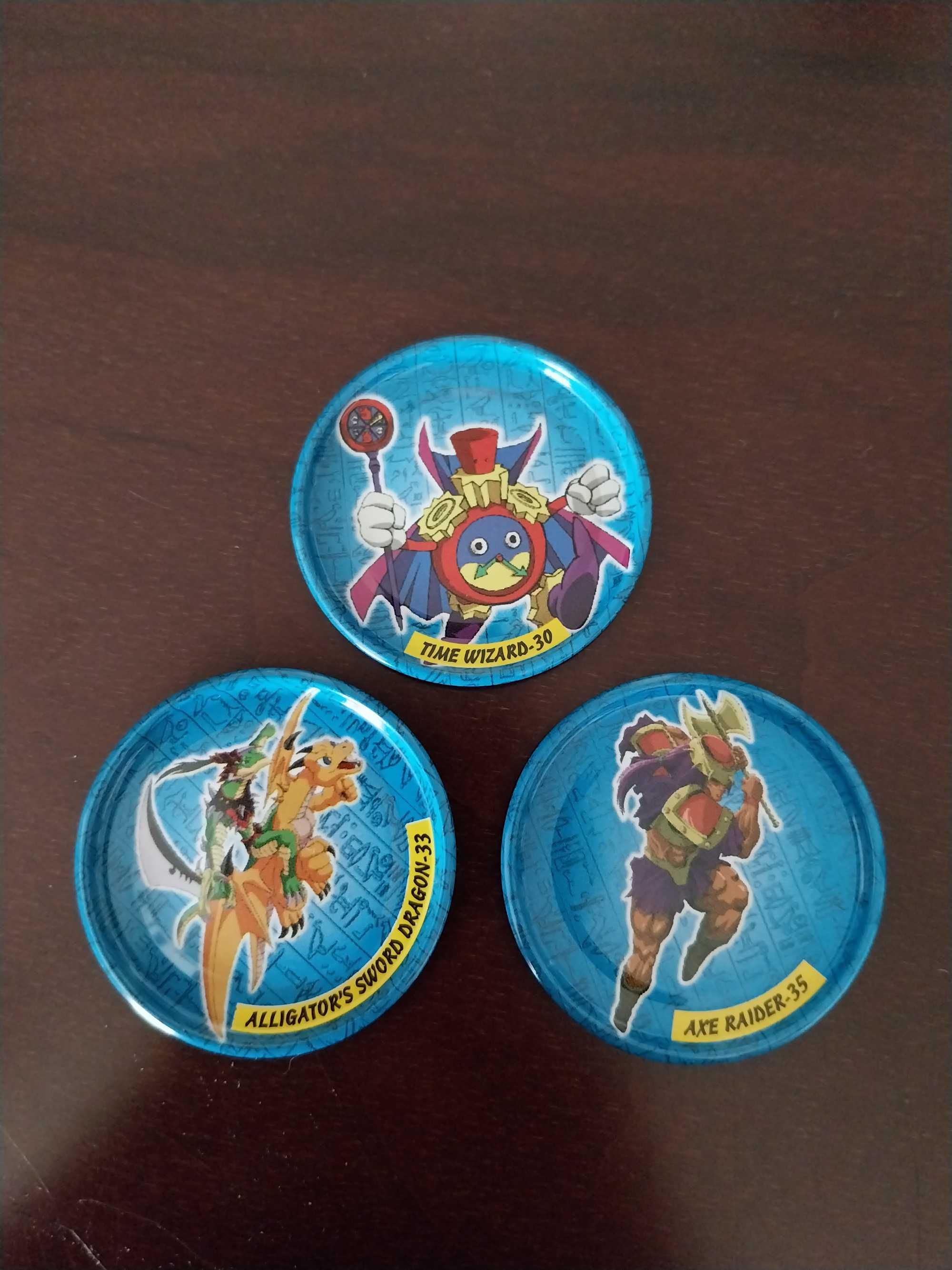 Lote 3 Metal Tazos Yu Gi Oh (Joey, azuis)