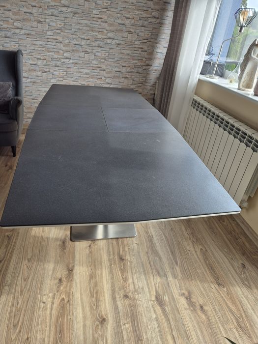 Stół szklany rozkładany 160(210)/95 + 6 krzeseł