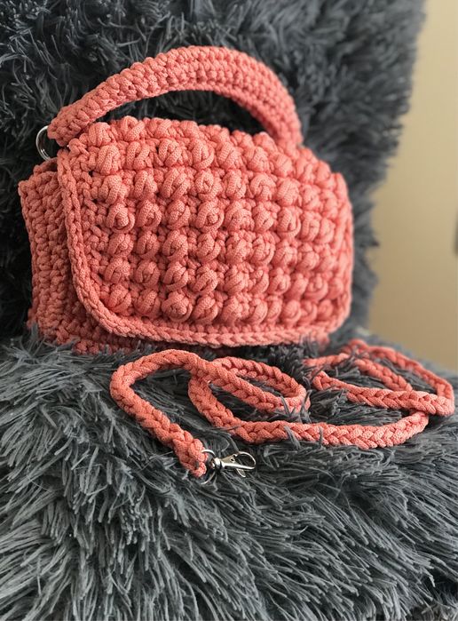 Nowa Brzoskwiniowa torebka . Handmade