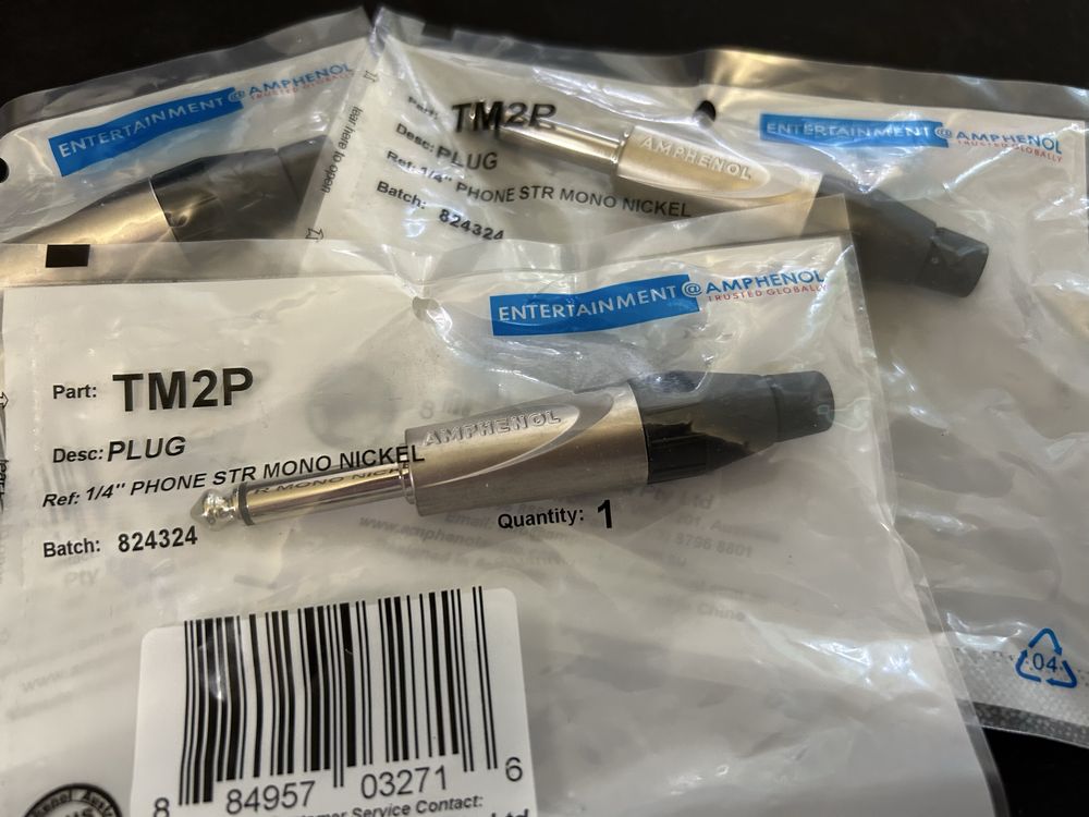 Amphenol TM2P (T-Series) 6.3 jack Mono. коннектор, штекер, разъем