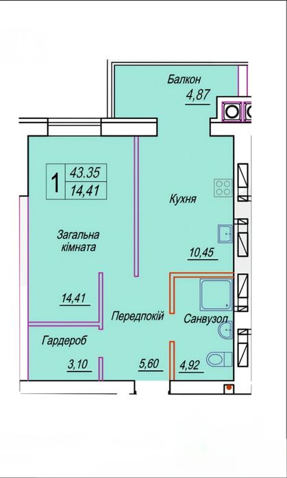 Продаж 1-кім квартири в ЖК Смарт Сіті 3 поверх 4/12 газове АО