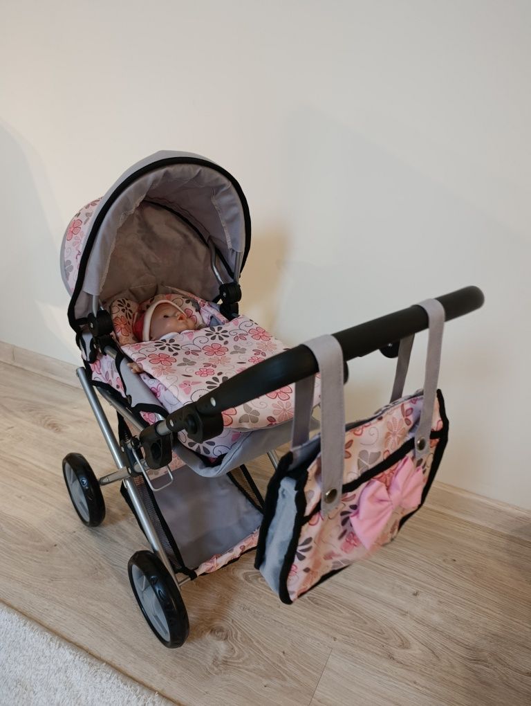 Wózek dla lalek 3w1 + lalka GRATIS