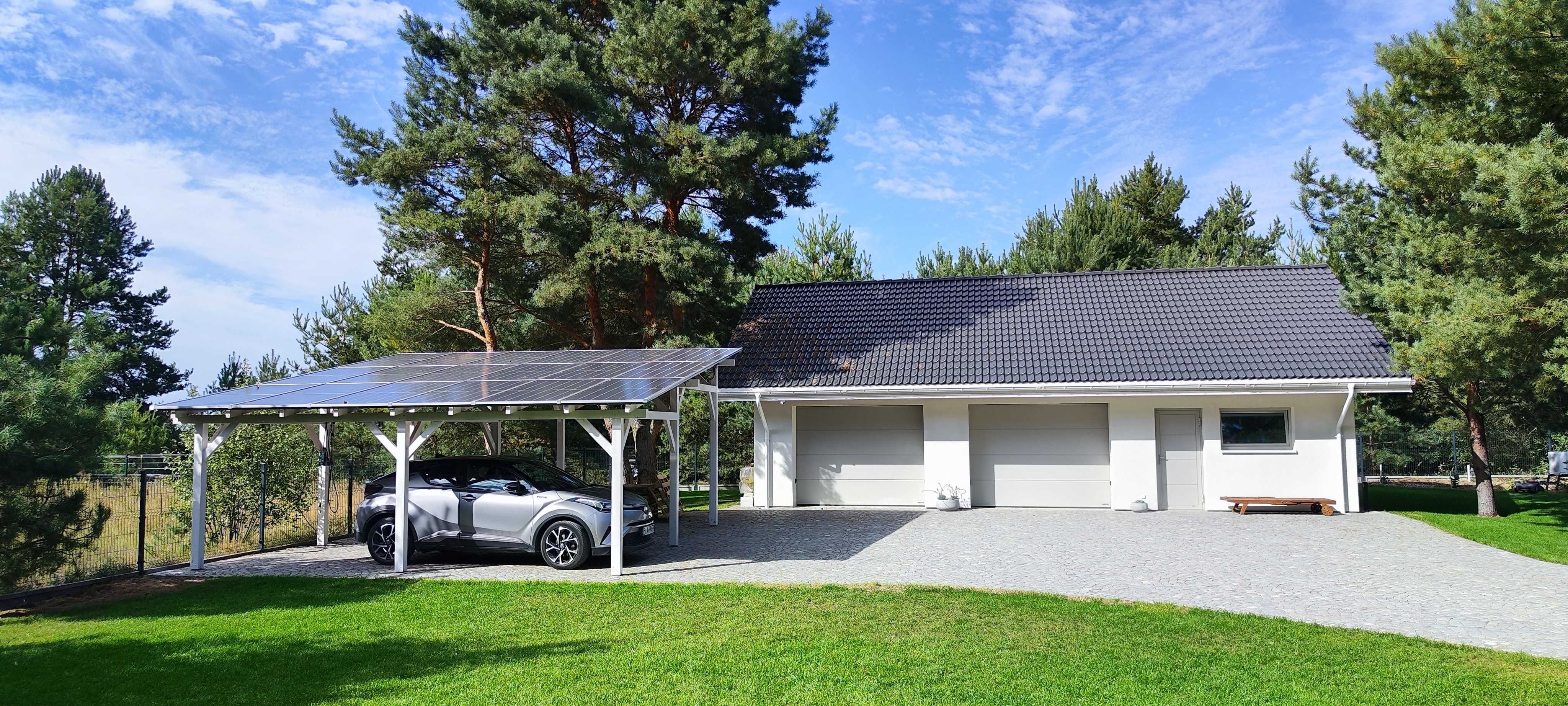Drewniana Wiata Altana Fotowoltaiczna 9.9 kW z magazynem 15 kWh