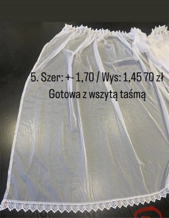 Firanka biała gotowa do powieszenia