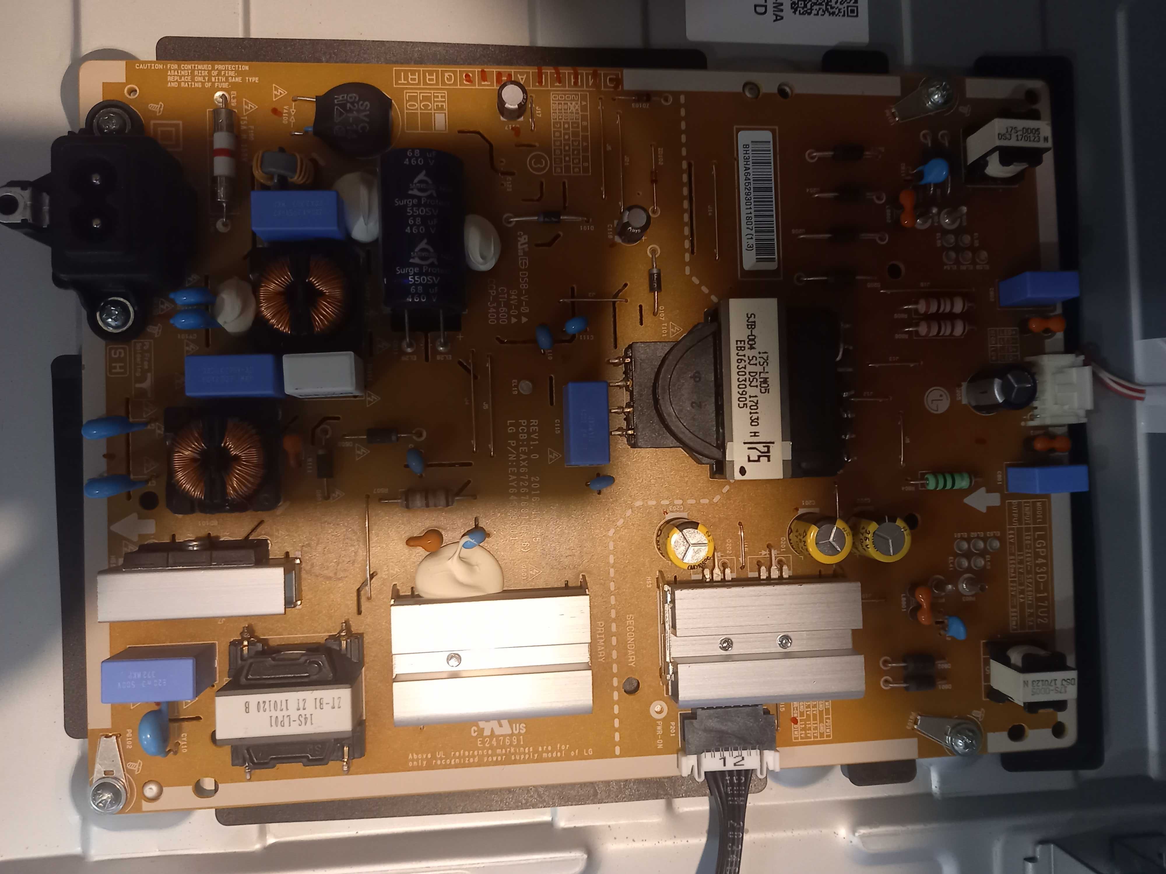 LG 43UJ6517 - plyta sygnalowa - EBR835_98701, jest tez  zasilacz