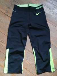 Nike Pro damskie legginsy 3/4 treningowe dri-fit, rozm. S