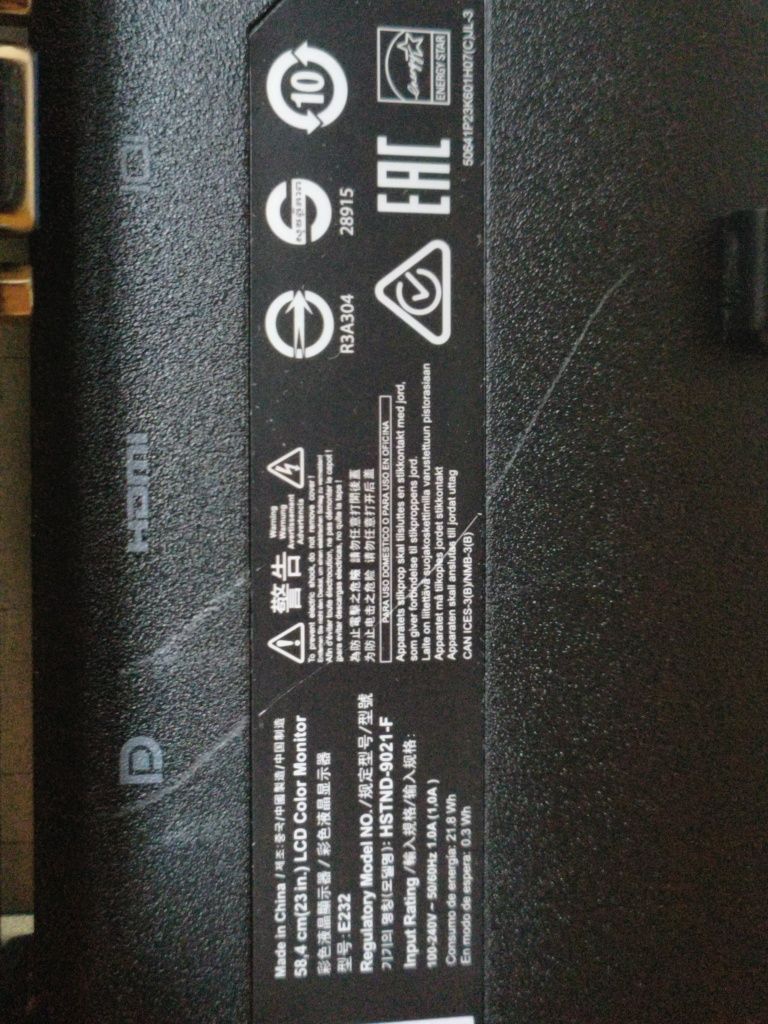 Monitor HP E232, do komputera