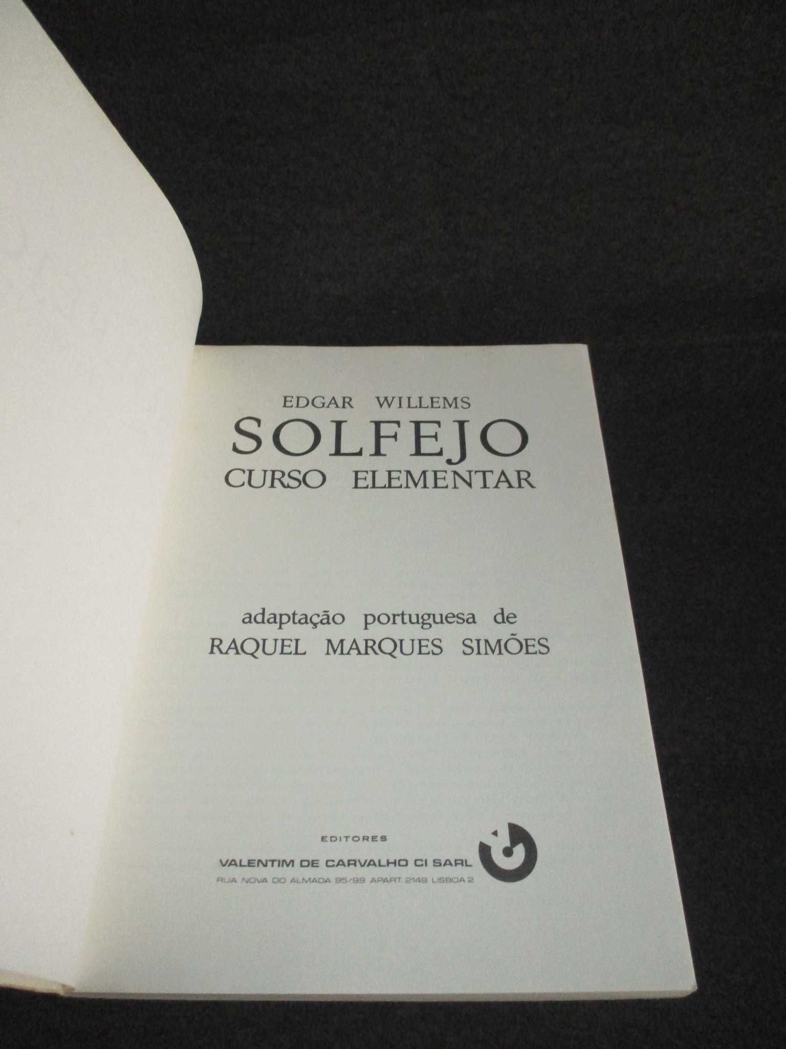 Livro Solfejo Curso Elementar Edgar Willems Raquel Marques Simões