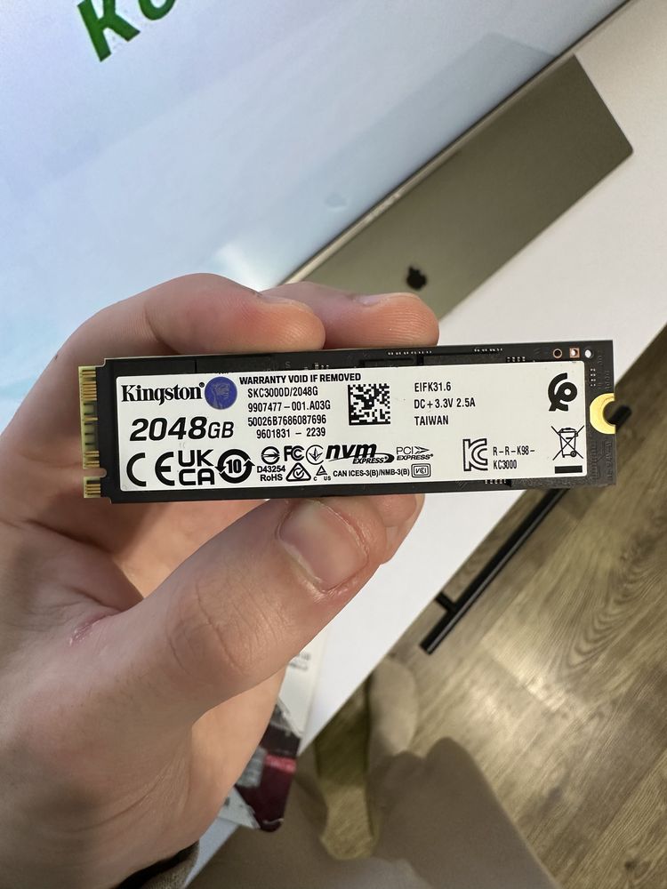SSD накопичувач Kingston KC3000. 2TB.Pcie4.0.NVMe.M2. Speed 7000MB