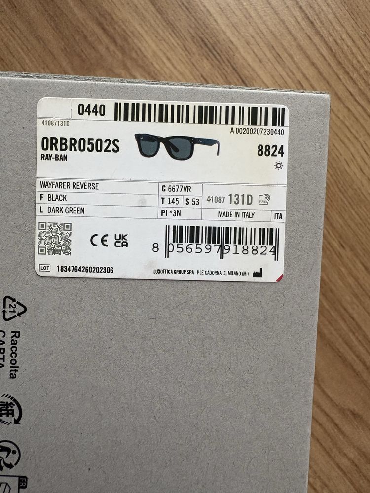 Okulary przeciwsłoneczne Ray Ban Wayfarer Reverse RB R0502S rozm 53