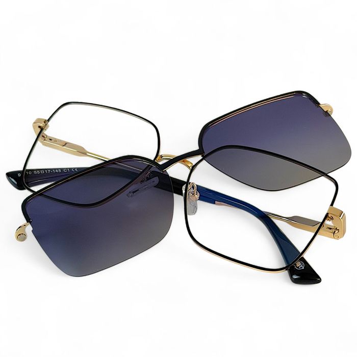 Okulary Damskie Blue Light Magnetyczna Nakładka Polaryzacyjna Etui