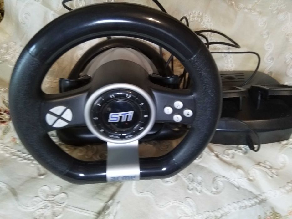 Кермо ігрове з педалями Acme Racing wheel STi, руль игровой с педалями
