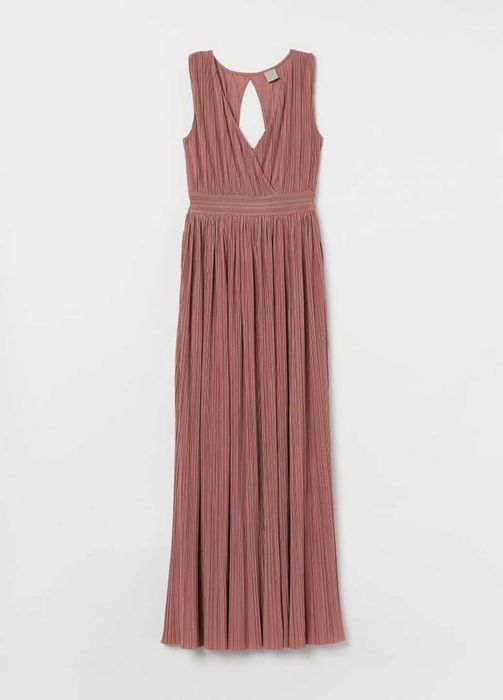 Пудрова вечірня сукня, плісована, H&M