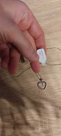 łańcuszek z zawieszką serce srebrny