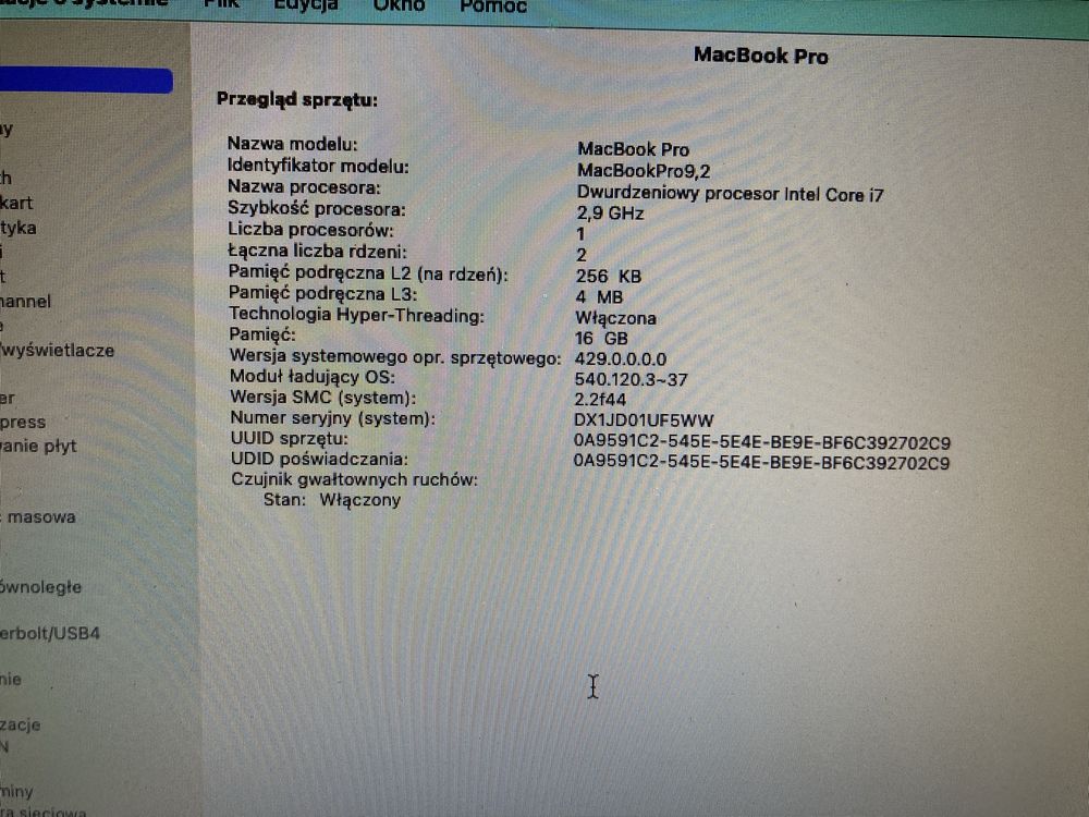 MacBook Pro 2012 13” 1TB SSD 16GB i7 2.9GHz Monterey
