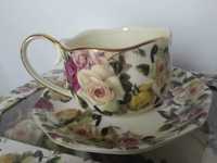 Набір чайний 2 чашки фарфорові 250мл з блюдцями 14,5 см малюнок Рози