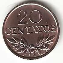 20 Centavos de 1972, Republica Portuguesa
