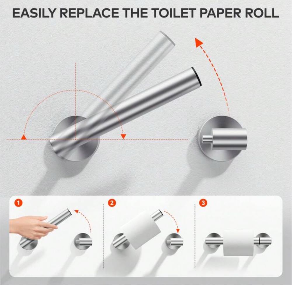 Suporte para papel higiénico em aço inoxidável para casas de banho
