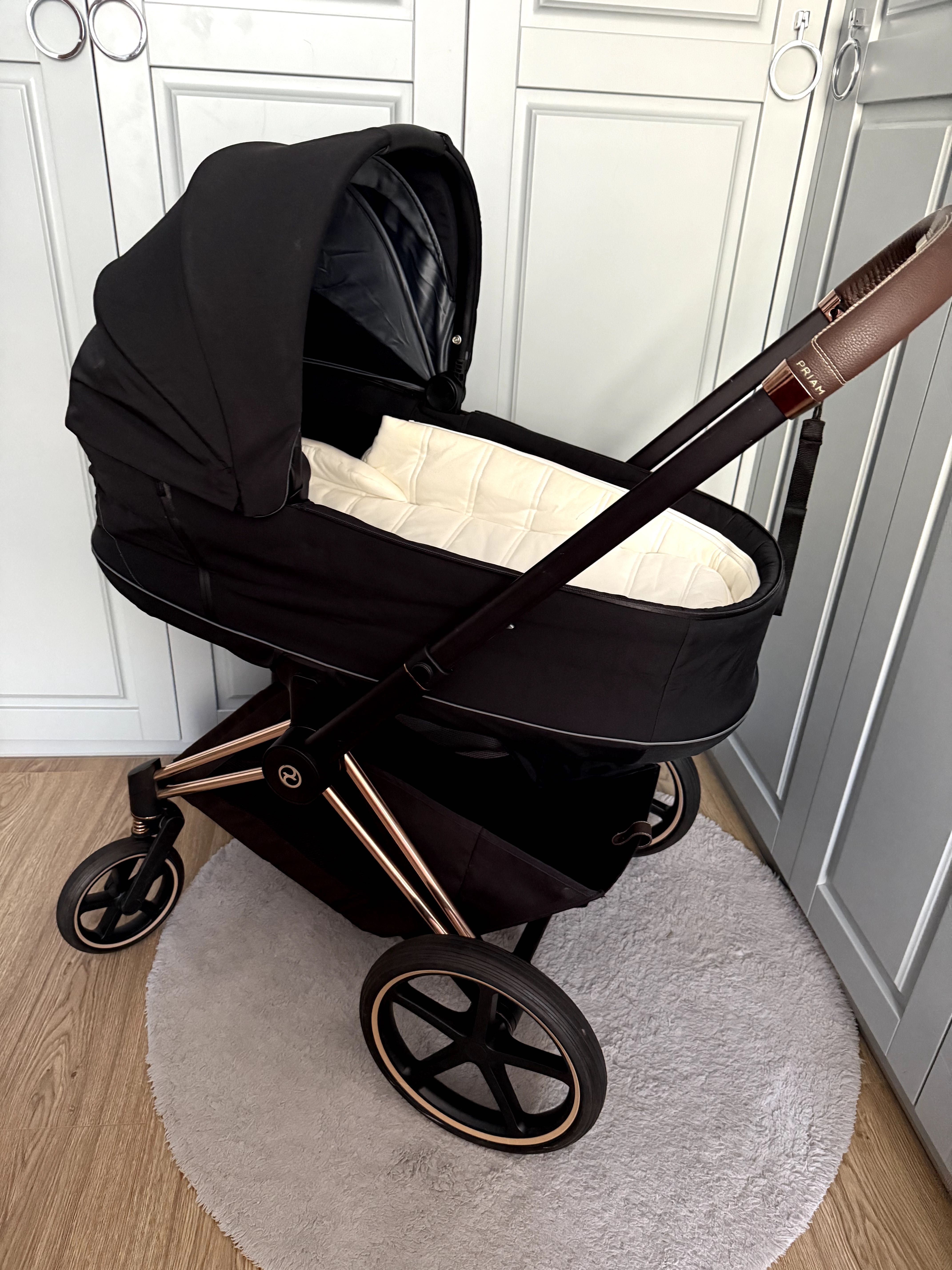 Wózek Cybex Priam Gold Rose – gondola + spacerówka + folia