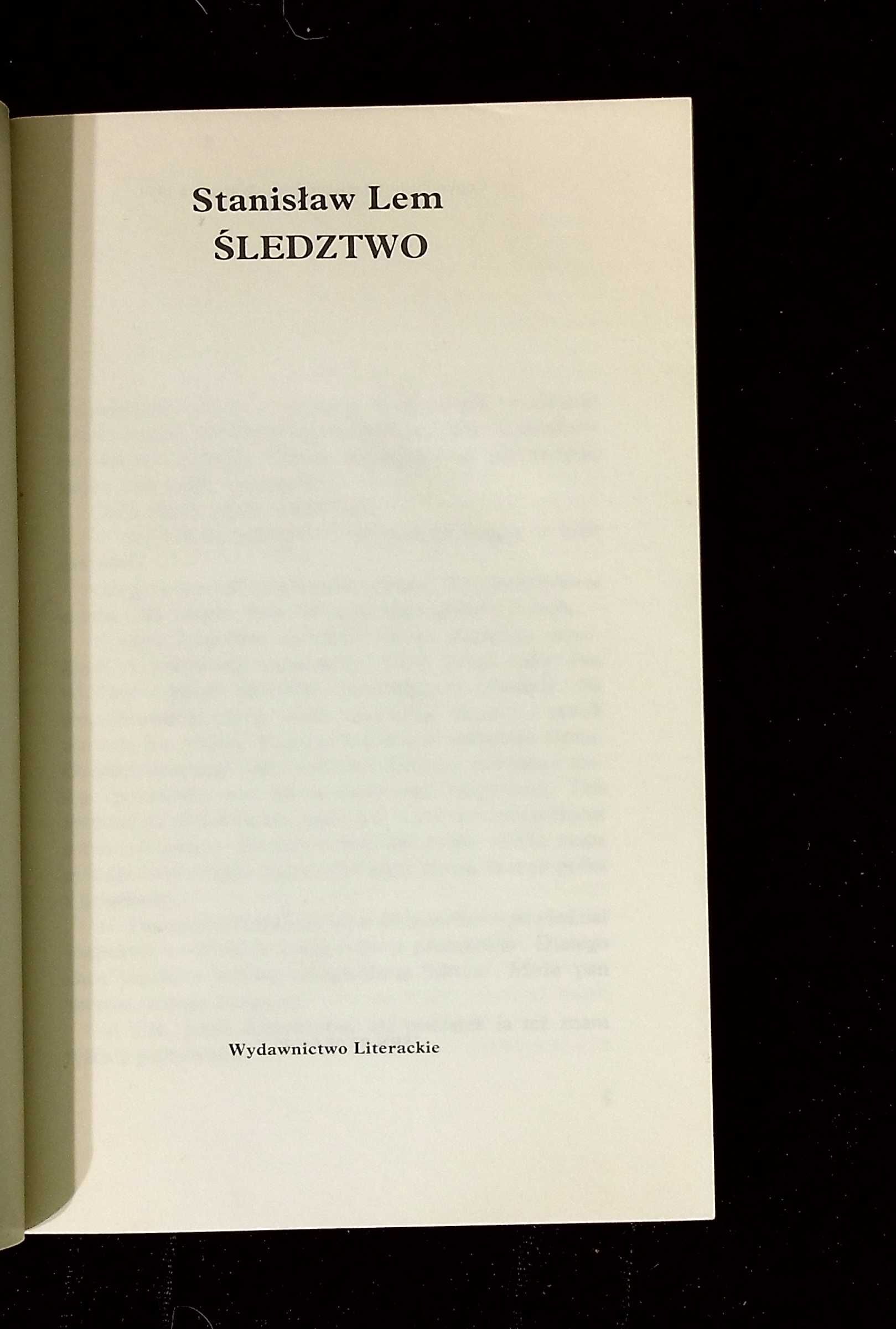 "Śledztwo" Stanisław Lem