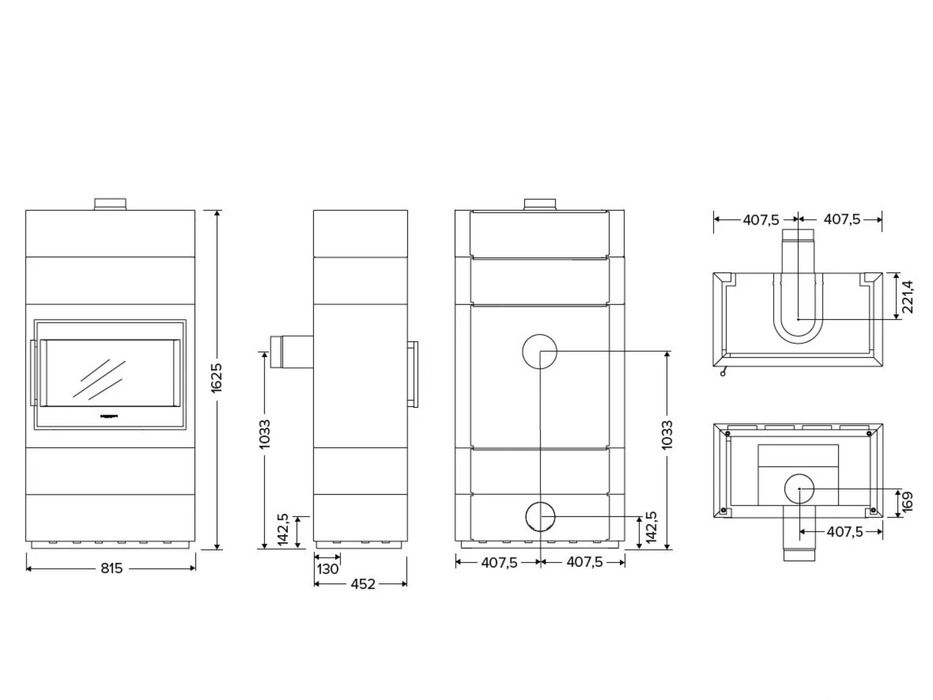 Kominek modułowy premium HWAM 5580C Autopilot 7kw Klasa A+ ECODEISGN