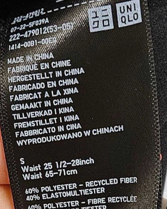 Стильная чёрная юбка миди Uniqlo с разрезами, р. S