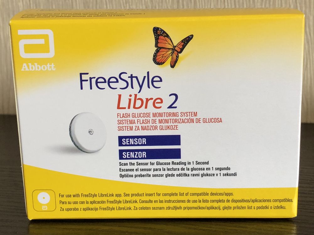 2 шт сенсори FreeStyle Libre 2 оригінал Англія ммоль Придатність 2025