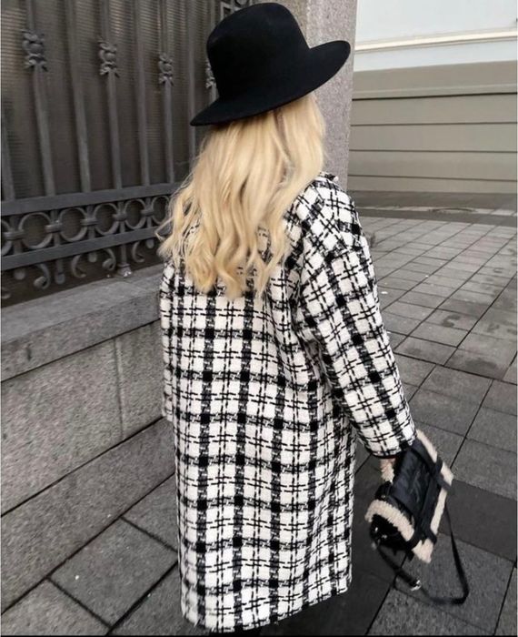 Пальто оверсайз в клітинку