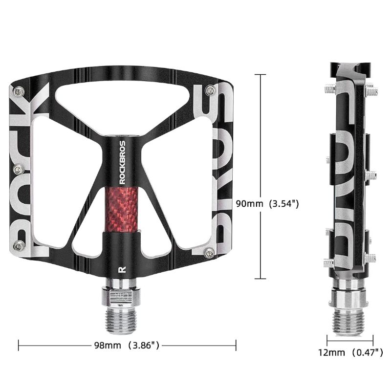Pedały Rowerowe Platformowe Rockbros Aluminiowe Czarne