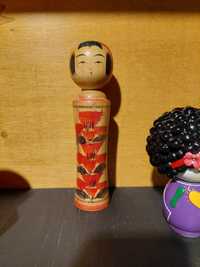 Laleczka figurka Kokeshi z Japonii lata 60 ręcznie malowana