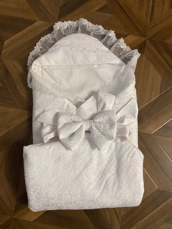 Шикарный конверт с бантом /одеяльце на выписку