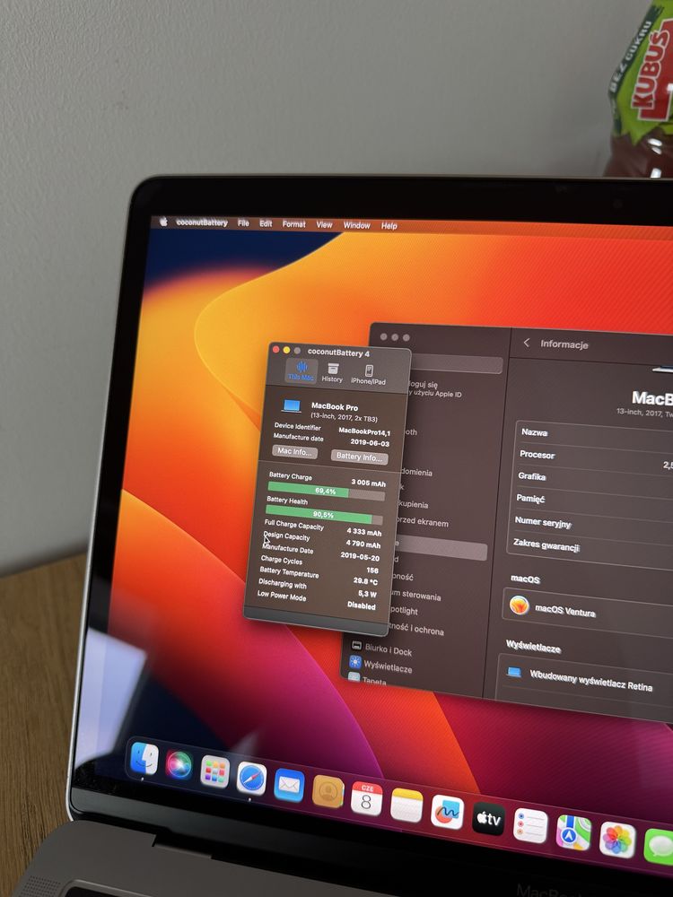 Macbook Pro 13 2017 i7 16GB RAM 256GB
