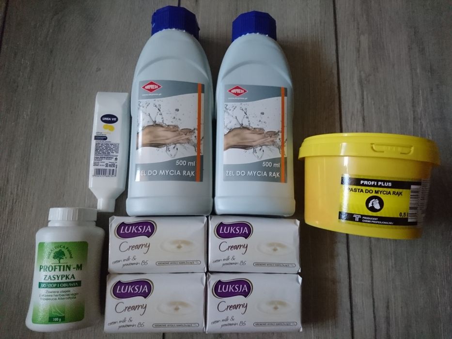 Airpress żel do rąk 2x 0,5 proftin 6xmydła 3x pasta 0,5 środki do myci