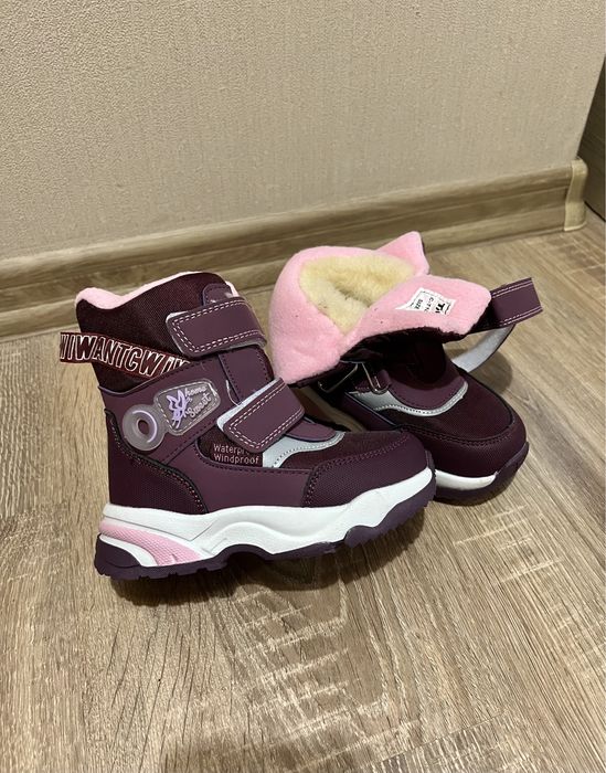 Сапоги зимние чоботи зимові дутики дутікі рожеві tom m 24 25 26